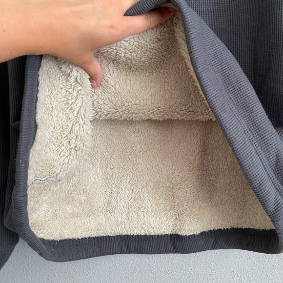 Men’s Thermal Long Sleeve Size XL Grey Shirt Snap Button Work n’ Sport - Picture 8 of 9